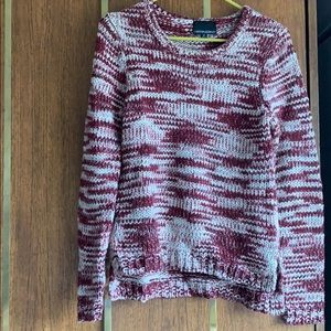 Cynthia Rowley maroon and cream knit sweater